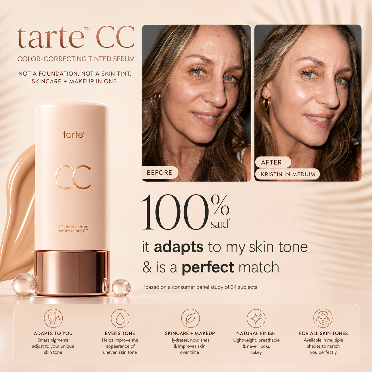 Tarte CC Tinted Serum | Brightens, Corrects & Evens Skin Tone