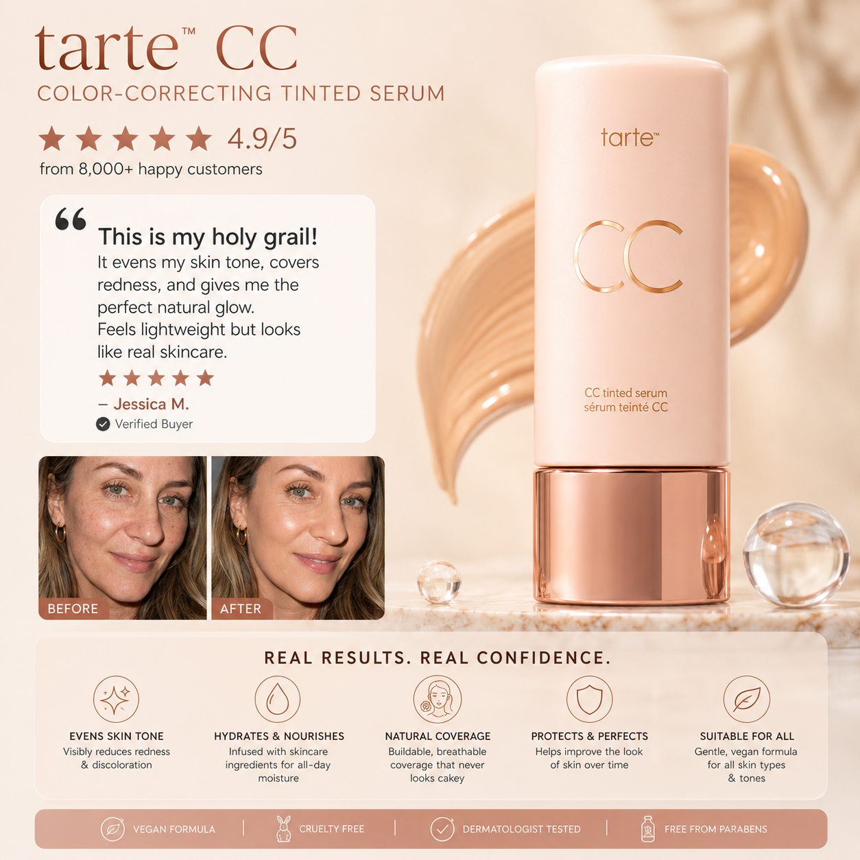 Tarte CC Tinted Serum | Brightens, Corrects & Evens Skin Tone