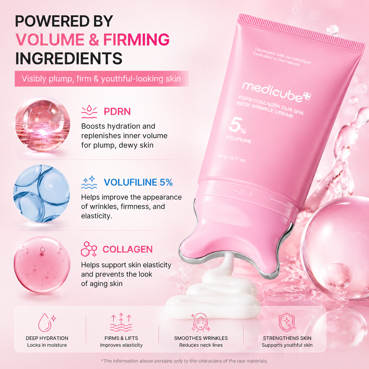 medicube PDRN Collagen Gua Sha Neck Wrinkle Cream for Firm, Youthful Skin