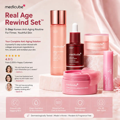 Medicube Real Age Rewind™ 5-Step Anti-Aging Set + 1 FREE Mist