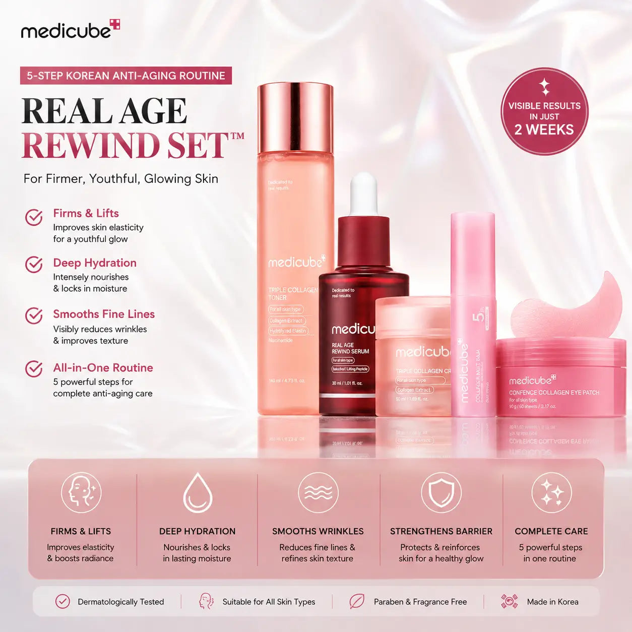 Medicube Real Age Rewind™ 5-Step Anti-Aging Set + 1 FREE Mist