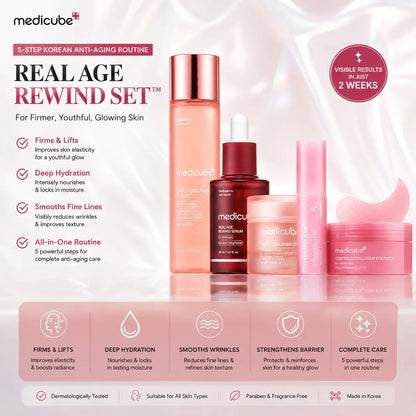 Medicube Real Age Rewind™ 5-Step Anti-Aging Set + 1 FREE Mist