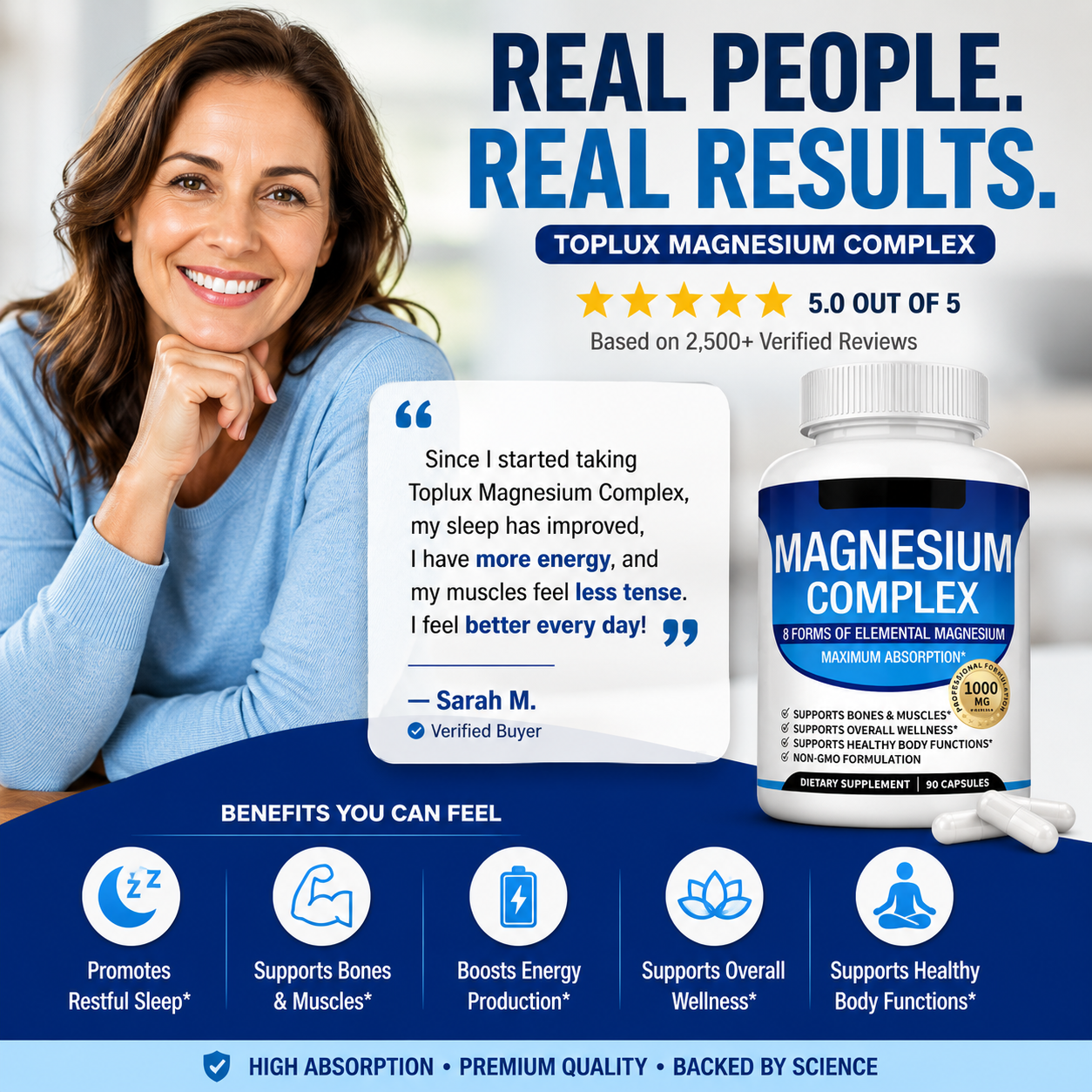 TopLux™ Magnesium Complex 1000mg | 8-in-1 Formula