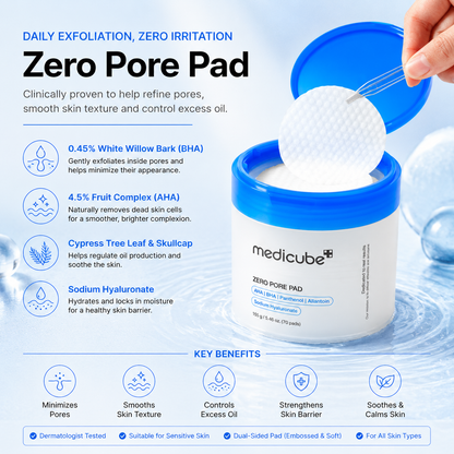 Medicube Zero Pore Exfoliating Pads – Tighten Pores & Improve Skin Texture