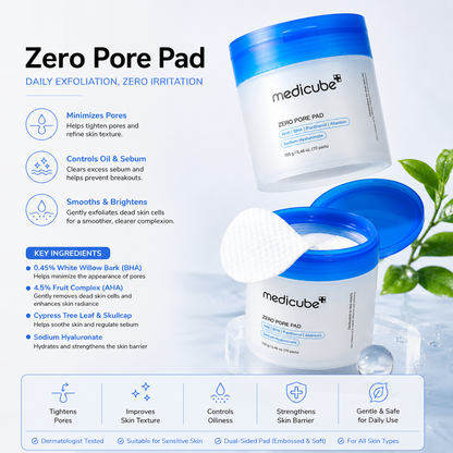 Medicube Zero Pore Exfoliating Pads – Tighten Pores & Improve Skin Texture