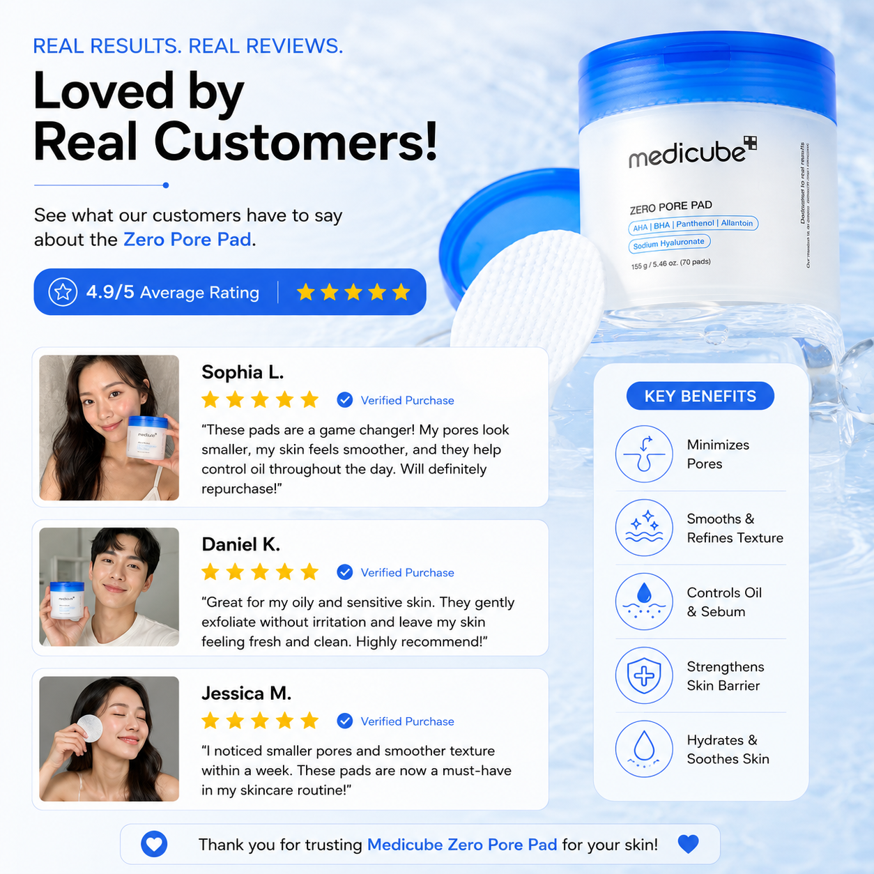 Medicube Zero Pore Exfoliating Pads – Tighten Pores & Improve Skin Texture