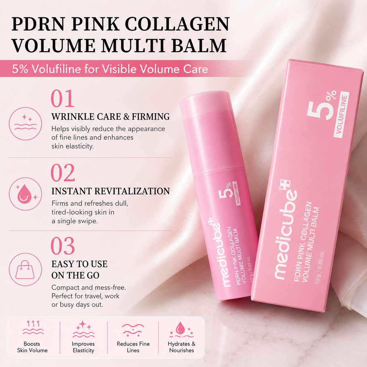 Medicube PDRN Pink Collagen Multi Balm – Firming & Wrinkle Care Stick for Youthful Skin