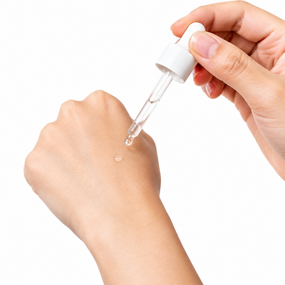 Apply a few drops to clean, dry skin.