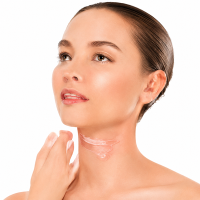 Apply a small amount to clean, dry neck.