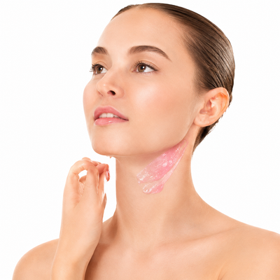 Glide the Gua Sha applicator upward along the neck.