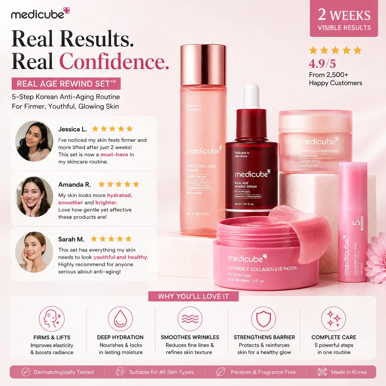 Medicube Real Age Rewind™ 5-Step Anti-Aging Set + 1 FREE Mist