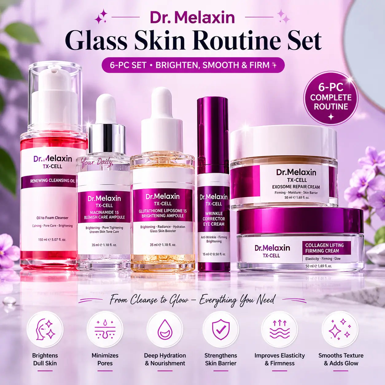 Dr. Melaxin Glass Skin Routine Set Brighten, Smooth & Firm UK