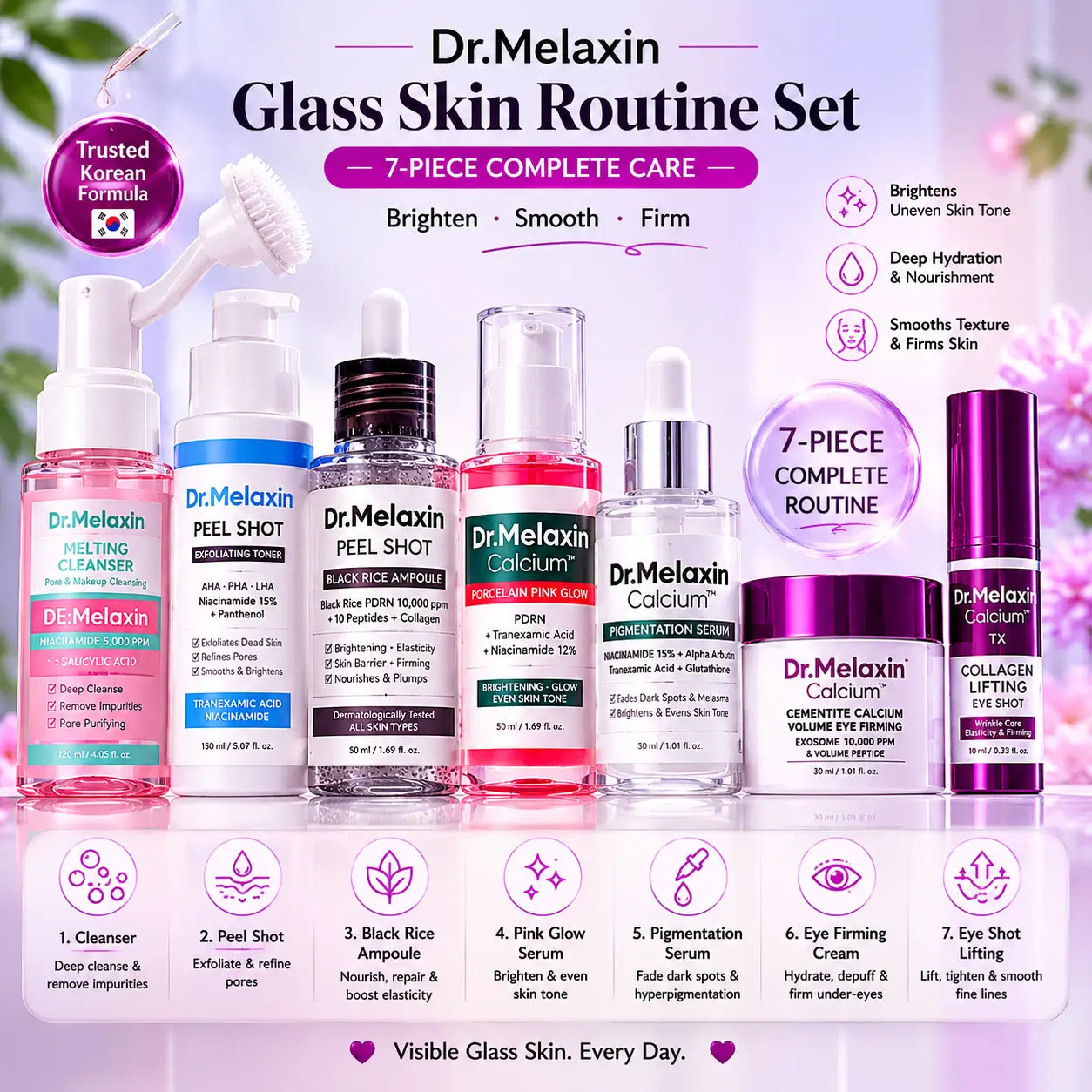 Dr. Melaxin Glass Skin Routine Set Brighten, Smooth & Firm UK